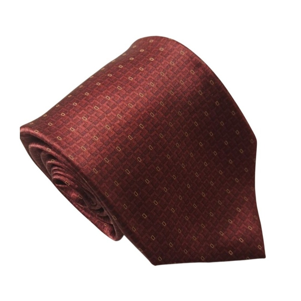 Vintage Zylos George Machado Men's Classic Tie Burgundy 100% Silk Made In U.S.A